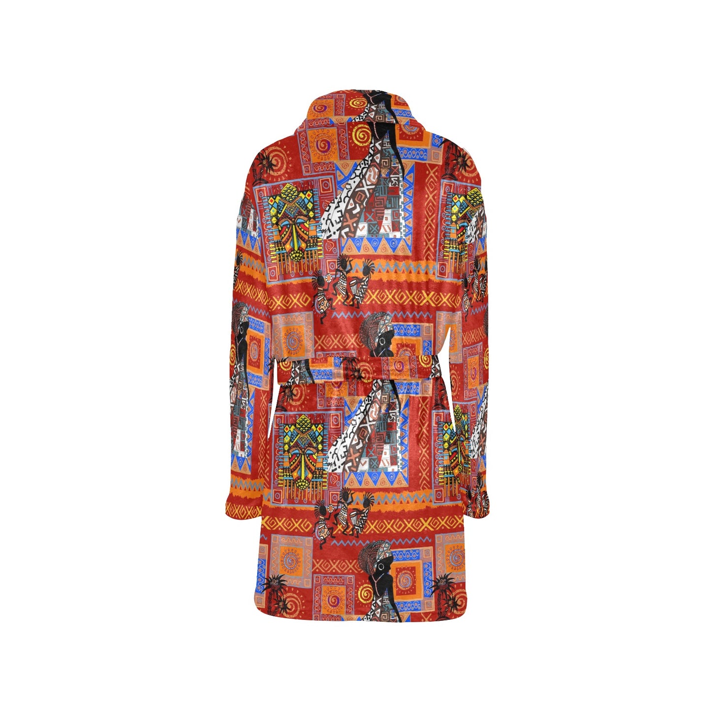 African Print Pattern Women's Fleece Robe