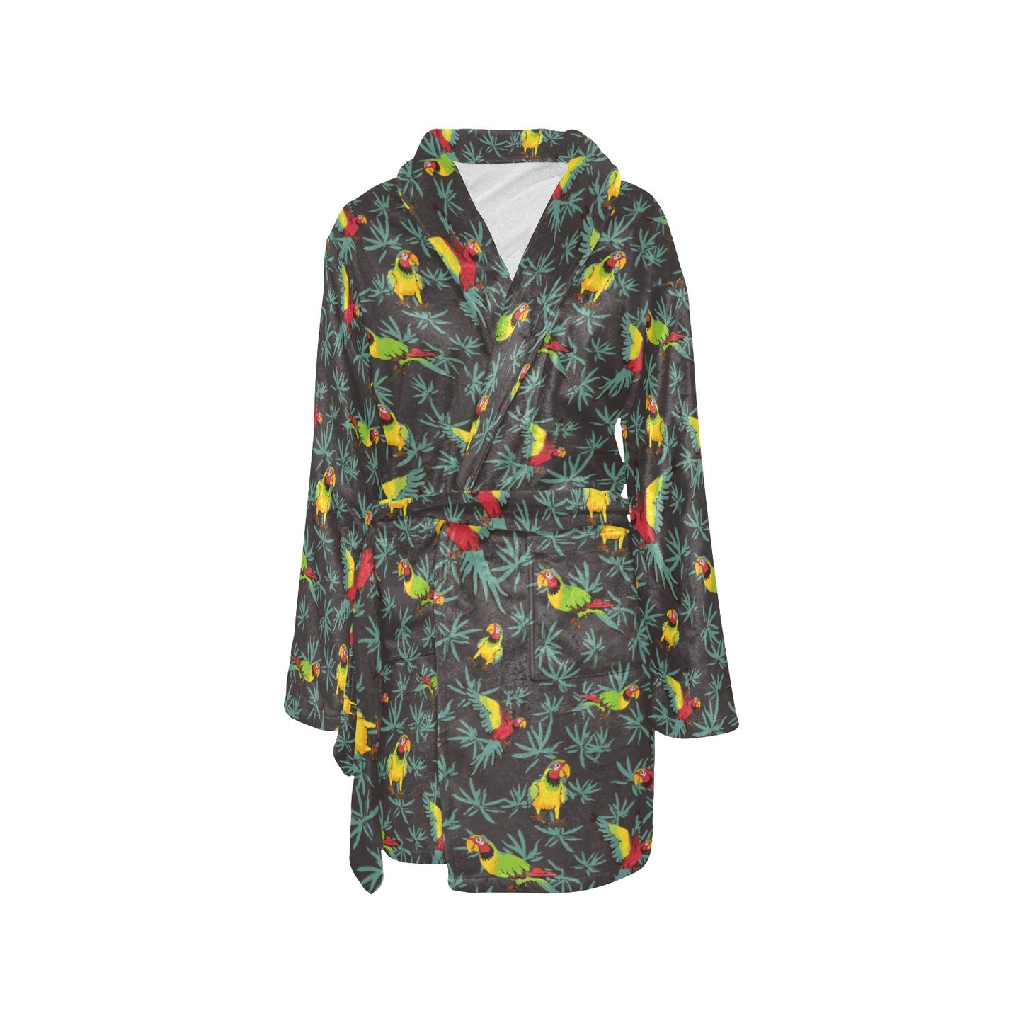 Parrot Themed Print Women's Fleece Robe