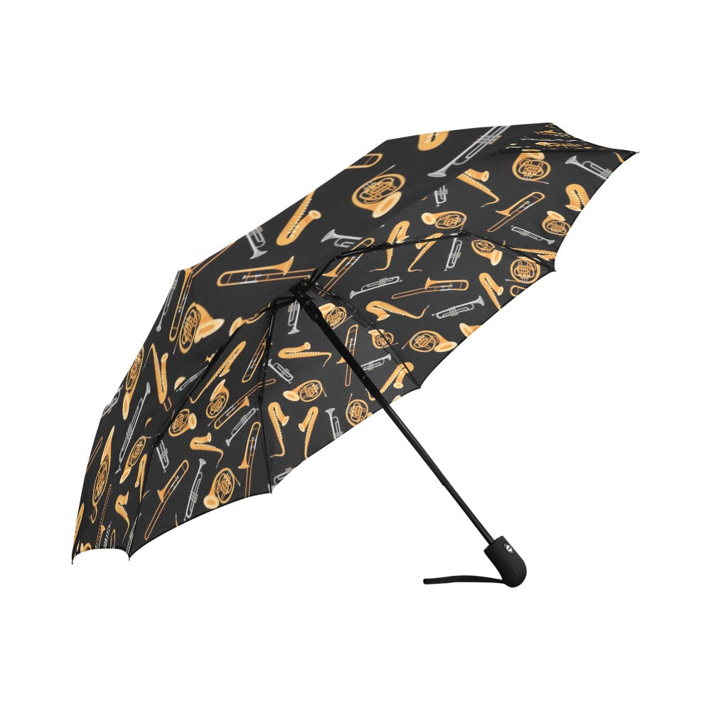 Saxophone Print Design LKS403 Anti-UV Automatic Umbrella