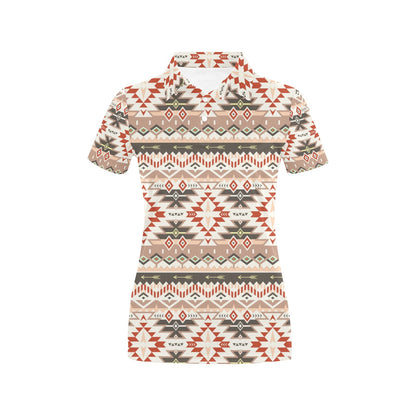Aztec Pattern Print Design 05 Women's Polo Shirt