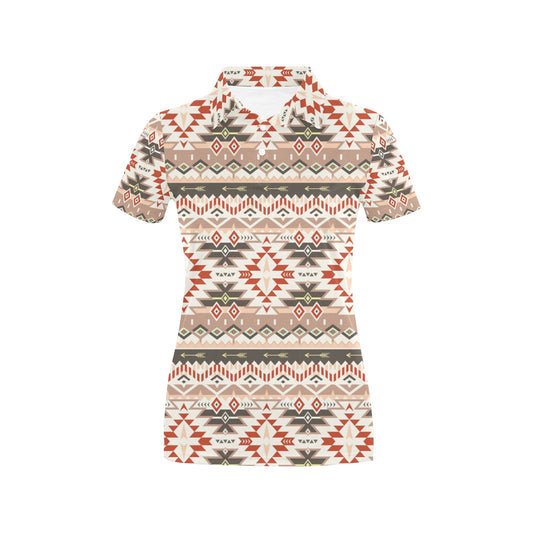 Aztec Pattern Print Design 05 Women's Polo Shirt