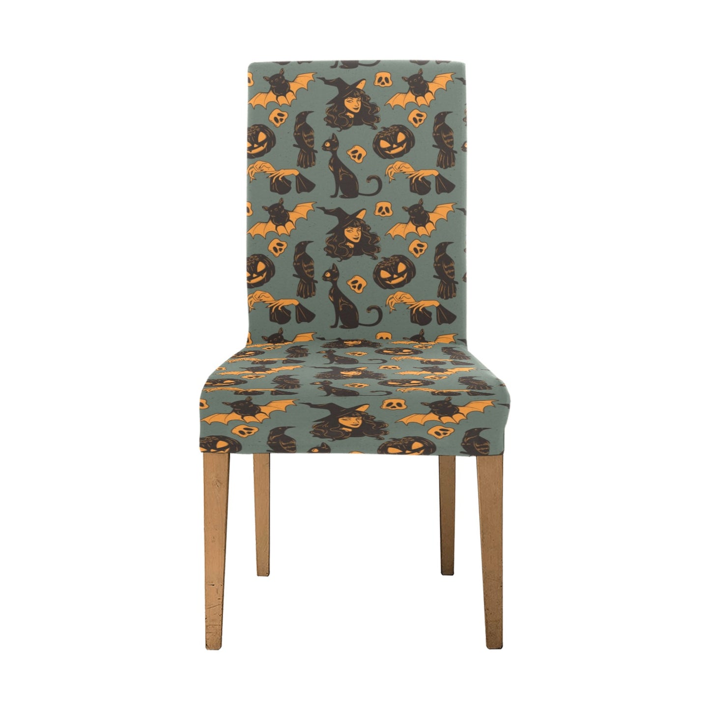 Witch Bat Halloween Print Design LKS305 Dining Chair Slipcover
