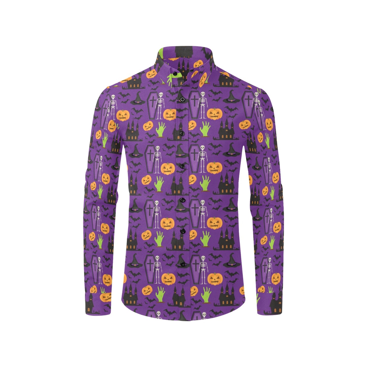 Halloween Print Design LKS403 Men's Long Sleeve Dress Shirt