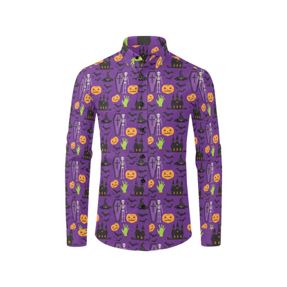 Halloween Print Design LKS403 Men's Long Sleeve Dress Shirt