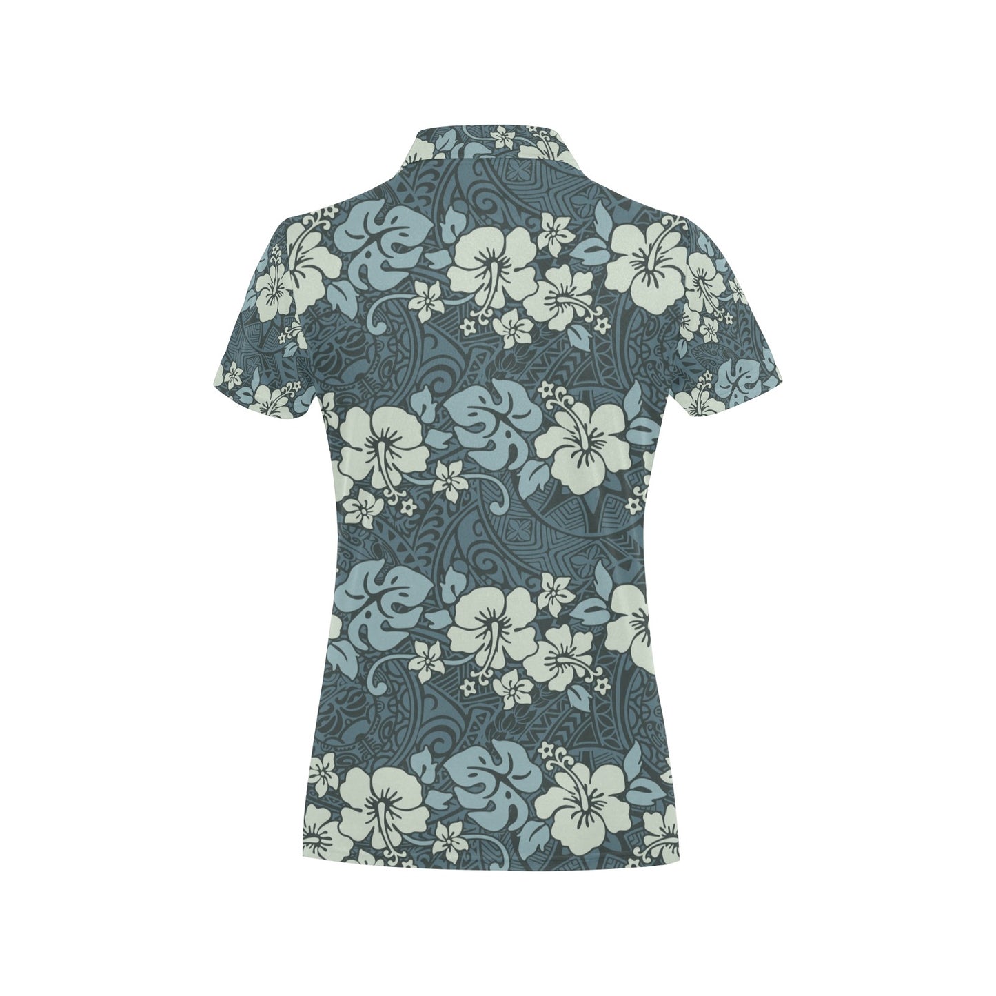 Flower Hawaiian Hibiscus Style Print Pattern Women's Polo Shirt