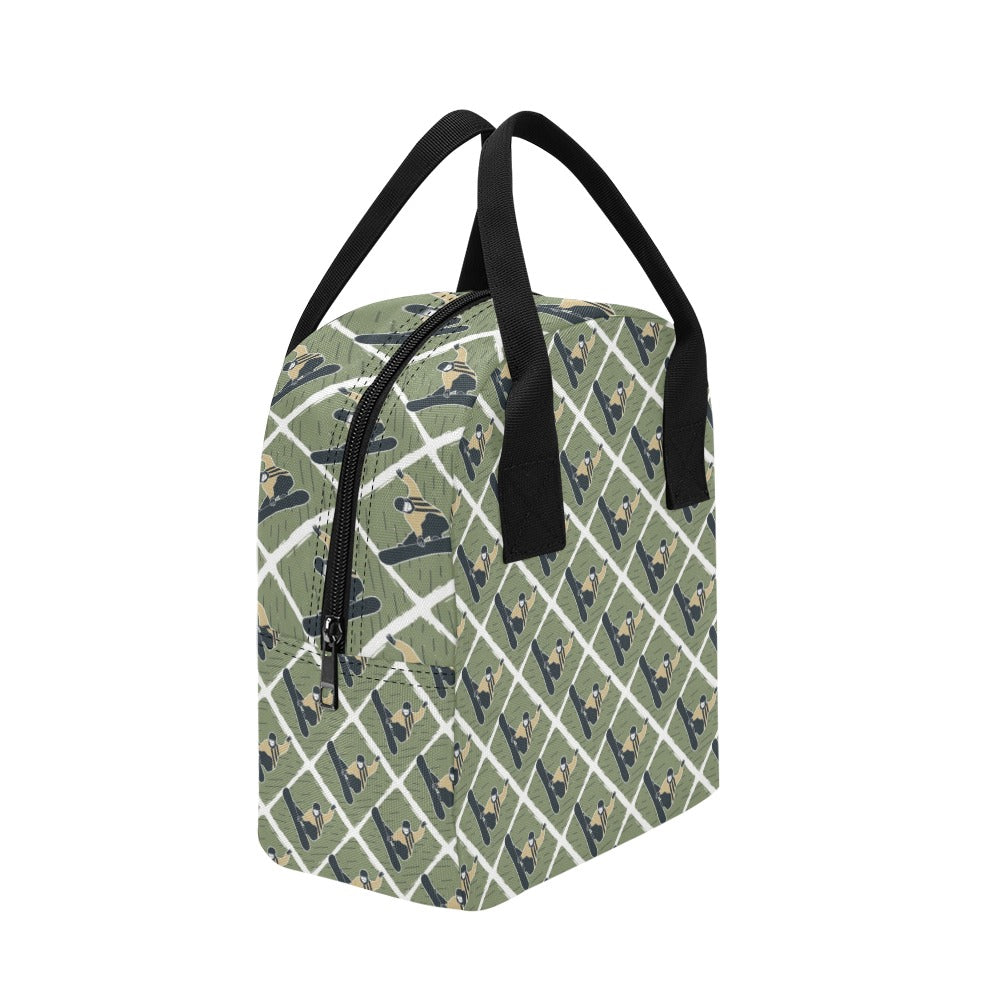 Snowboard Man Print Design LKS302 Insulated Lunch Bag