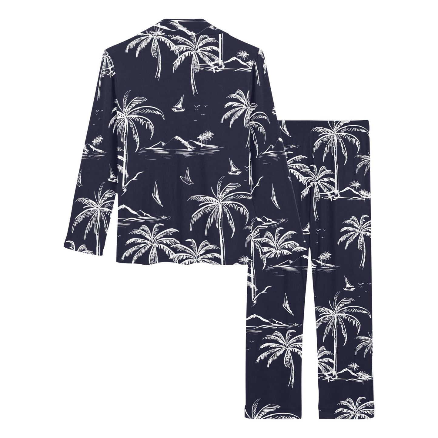 Pacific island Pattern Print Design A02 Women's Long Pajama Set