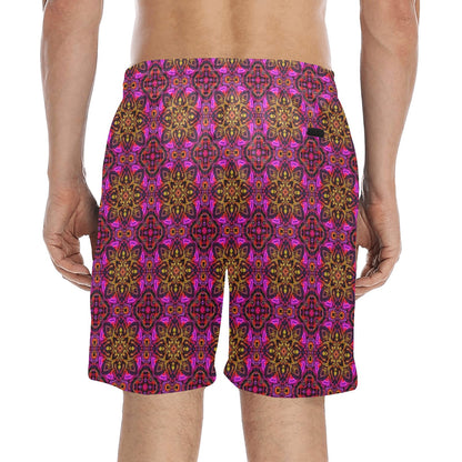 kaleidoscope Abstract Print Design Men's Swim Trunks Beach Shorts