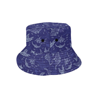 Manta Ray Print Design LKS401 Unisex Bucket Hat