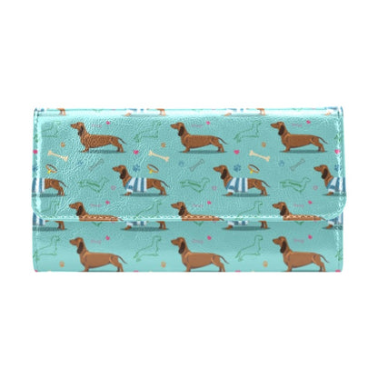 Dachshund Paw Decorative Print Pattern Women's Trifold Wallet