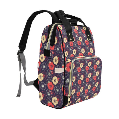 Tropical Flower Print Design LKS302 Diaper Bag Backpack