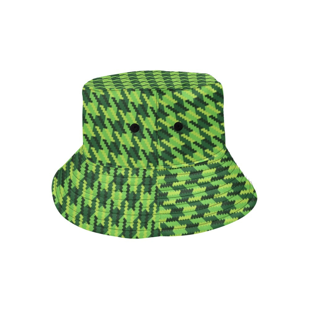 St Patricks Day Houndstooth Pattern Print LKS301 Unisex Bucket Hat