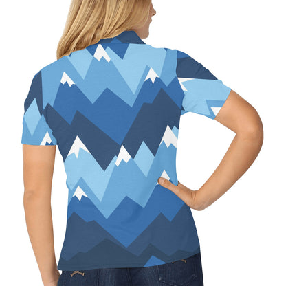 Mountain Pattern Print Design 04 Women's Polo Shirt