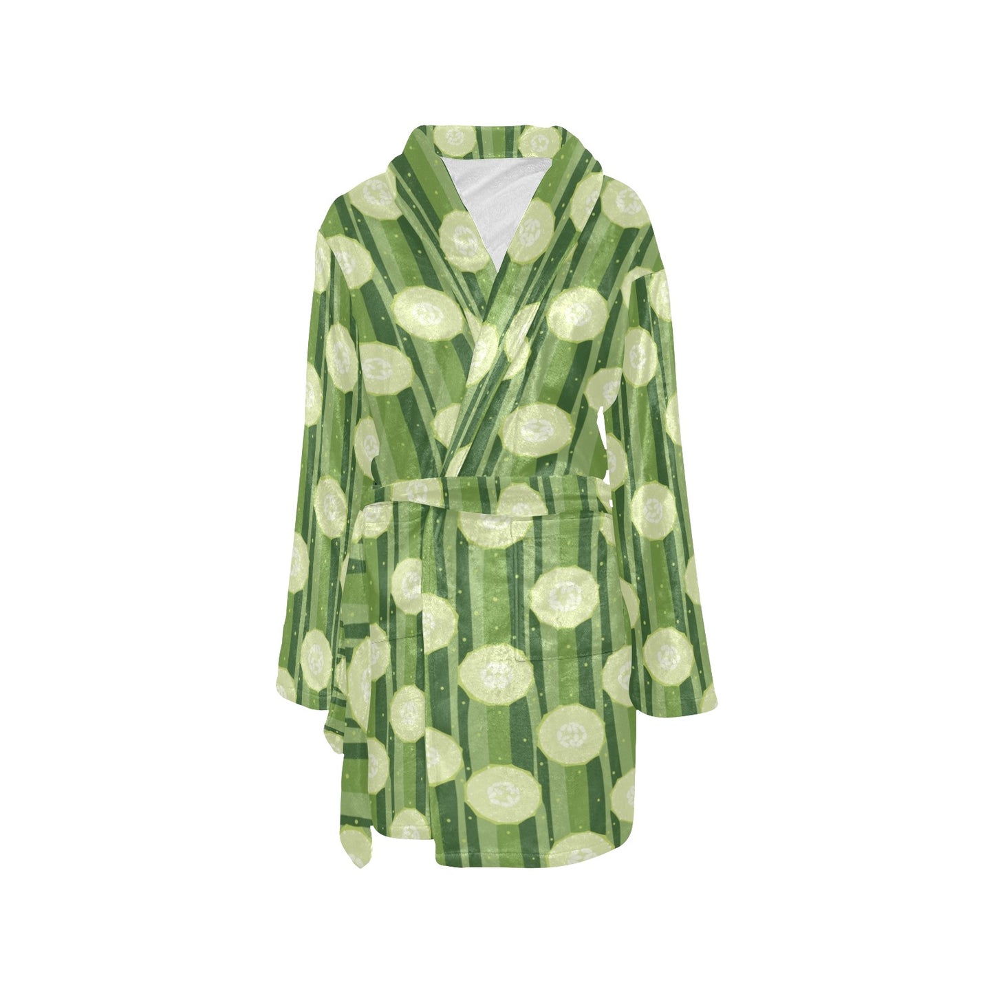 Cucumber Pattern Print Design CC03 Women's Fleece Robe