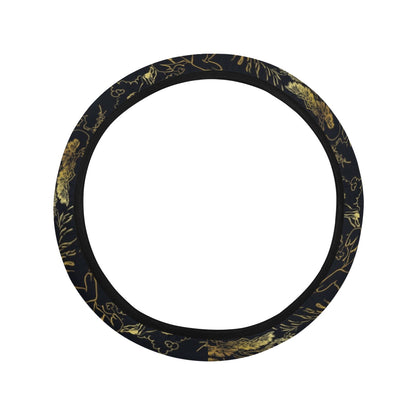 Tiger Japan Style Print Design LKS305 Steering Wheel Cover with Elastic Edge