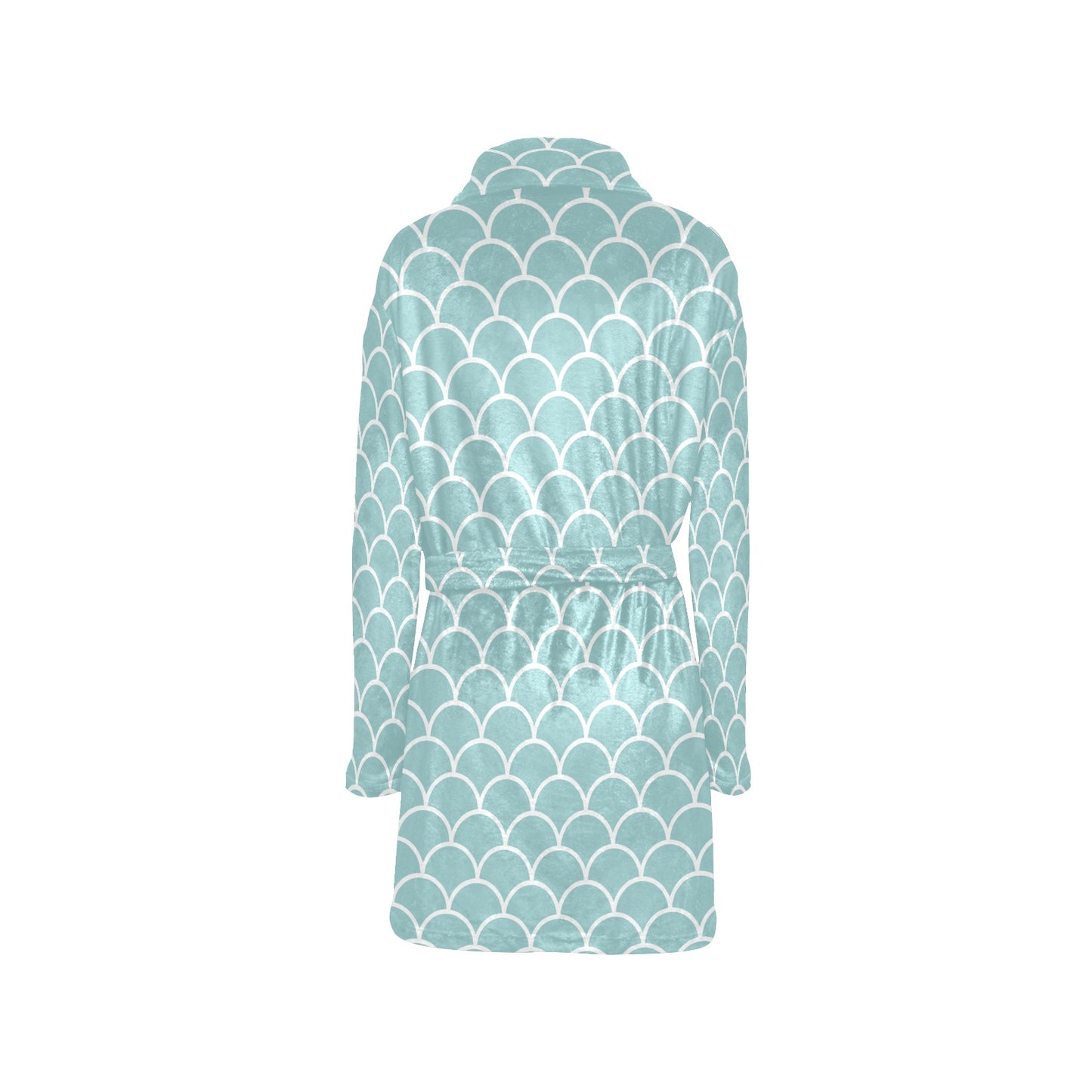 Scales Teal Pattern Print Design 02 Women's Fleece Robe