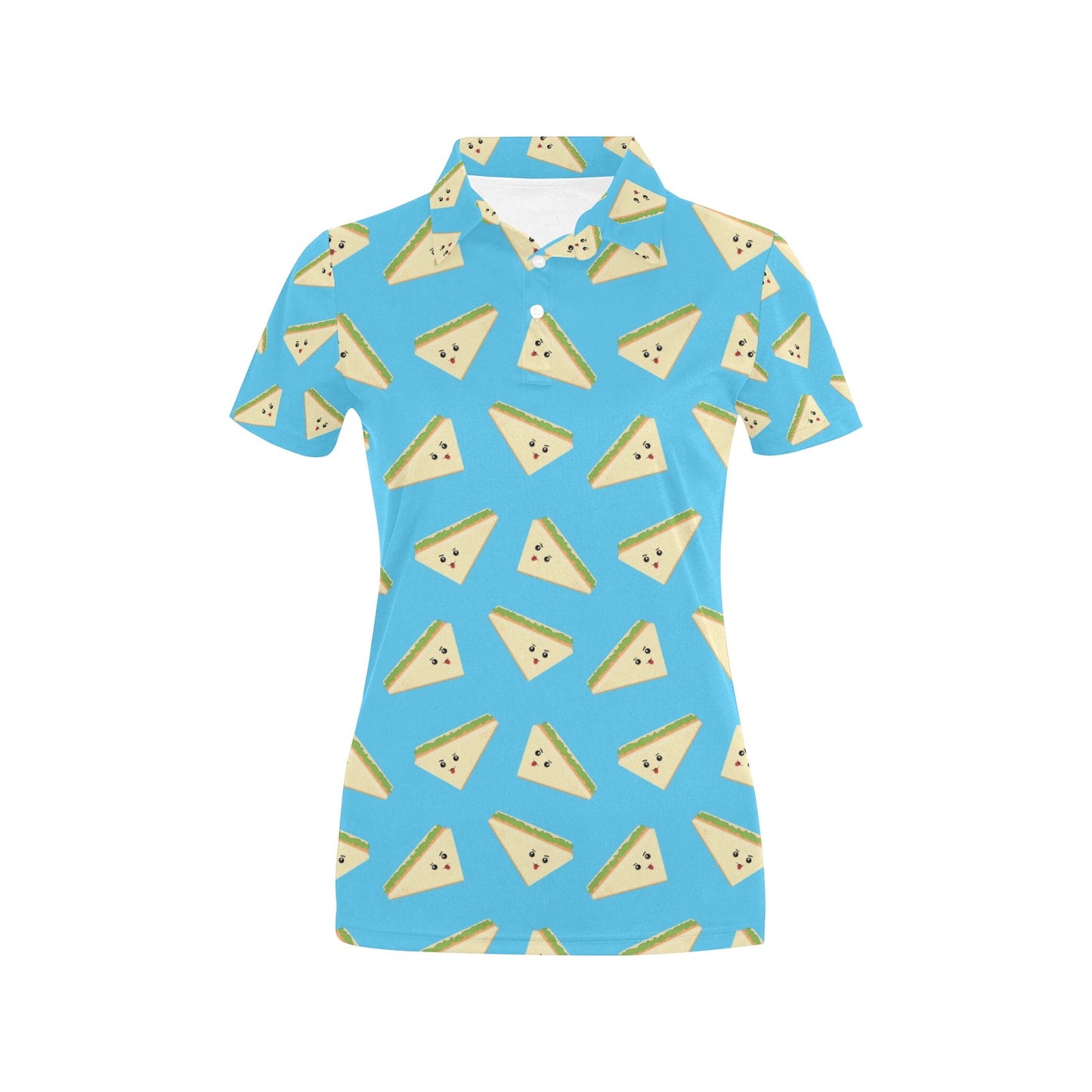 Sandwich Emoji Print Design LKS305 Women's Polo Shirt