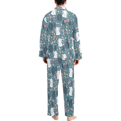 Rabbit Pattern Print Design RB013 Men's Long Pajama Set