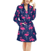 Pink Flamingo Pattern Women's Fleece Robe