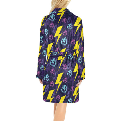 Lightning Thunder Pattern Print Design 01 Women's Fleece Robe