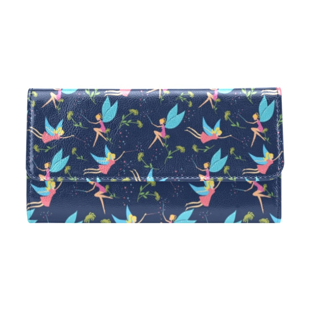 Fairy with flower Print Pattern Women's Trifold Wallet