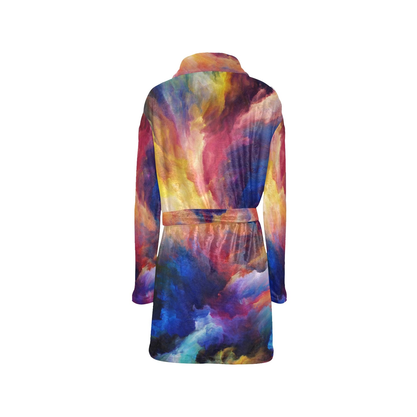Vortex Twist Swirl Water Color Design Women's Fleece Robe