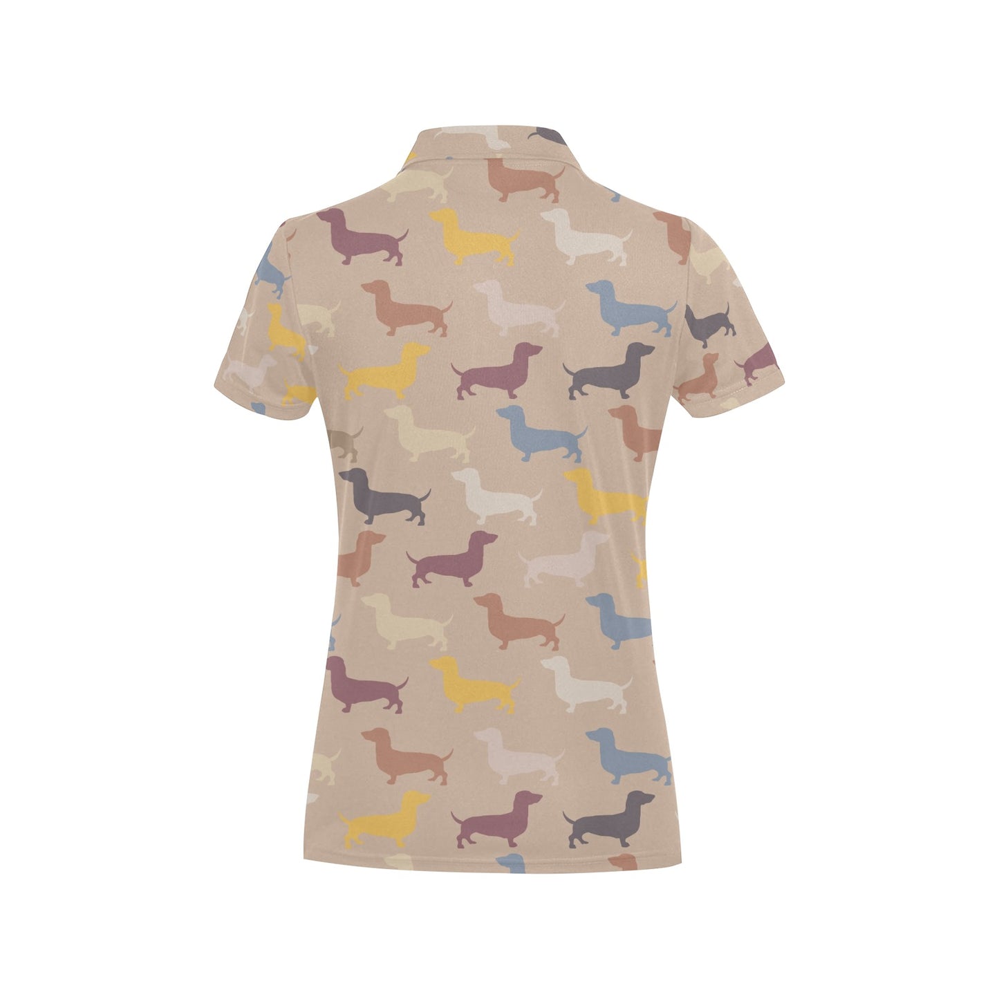 Dachshund Pattern Print Design 03 Women's Polo Shirt