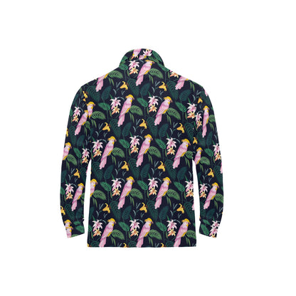 Cockatoo Pattern Print Design 03 Long Sleeve Polo Shirt For Men's