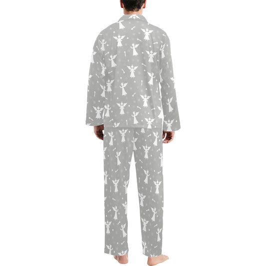 Angel Pattern Print Design 03 Men's Long Pajama Set