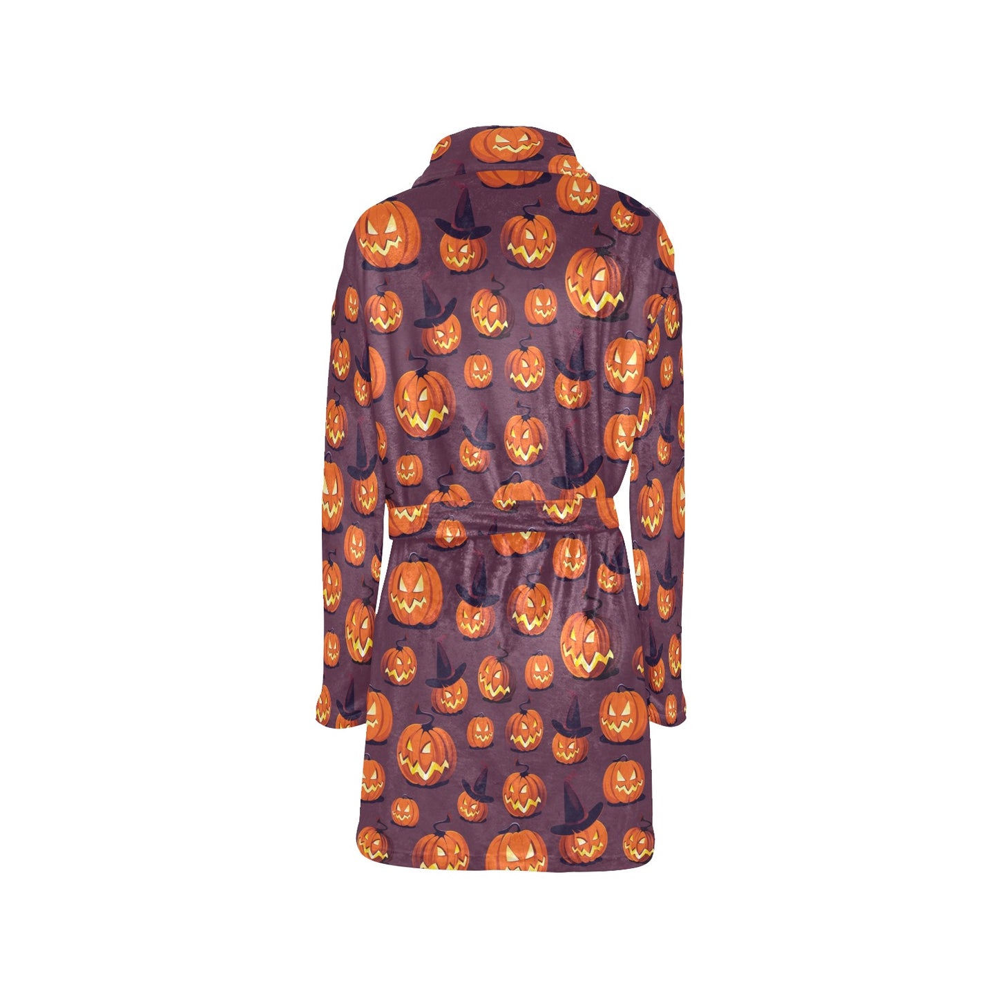 Halloween Pumpkin Pattern Print Design 03 Women's Fleece Robe