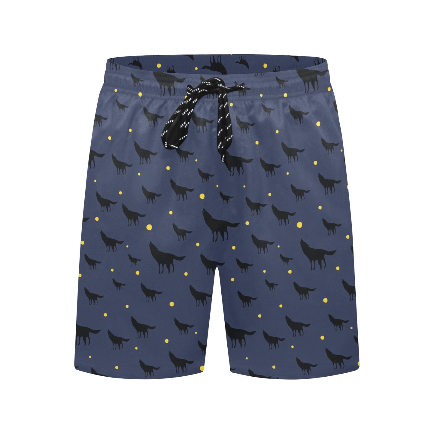 Wolf Print Design LKS301 Men's Swim Trunks Beach Shorts