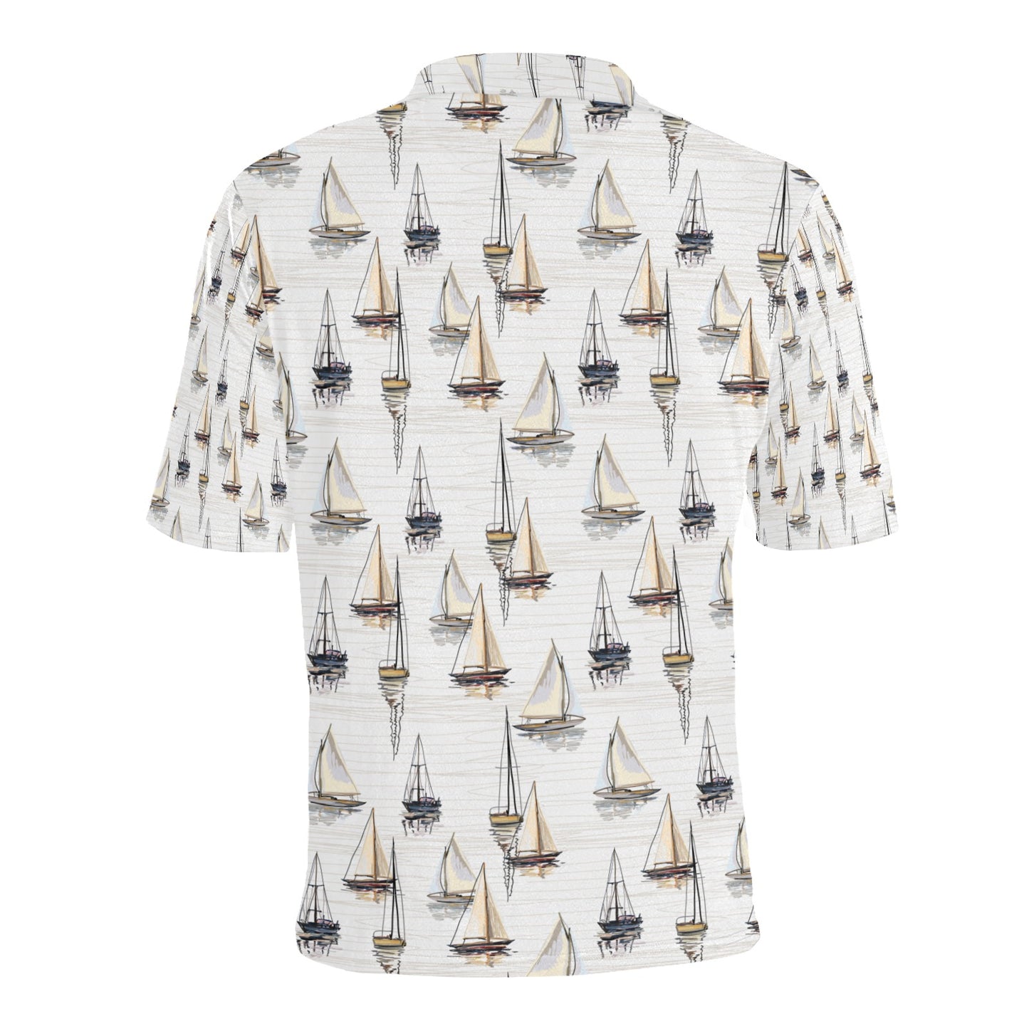 Sailboat Paint Pattern Print Design LKS307 Men Polo Shirt