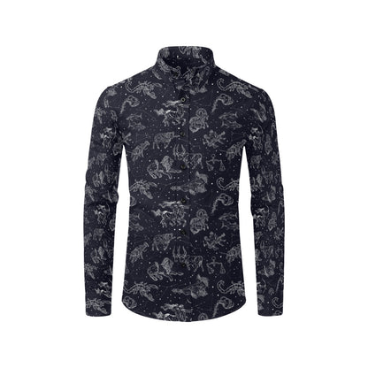 Zodiac Print Design LKS304 Men's Long Sleeve Dress Shirt