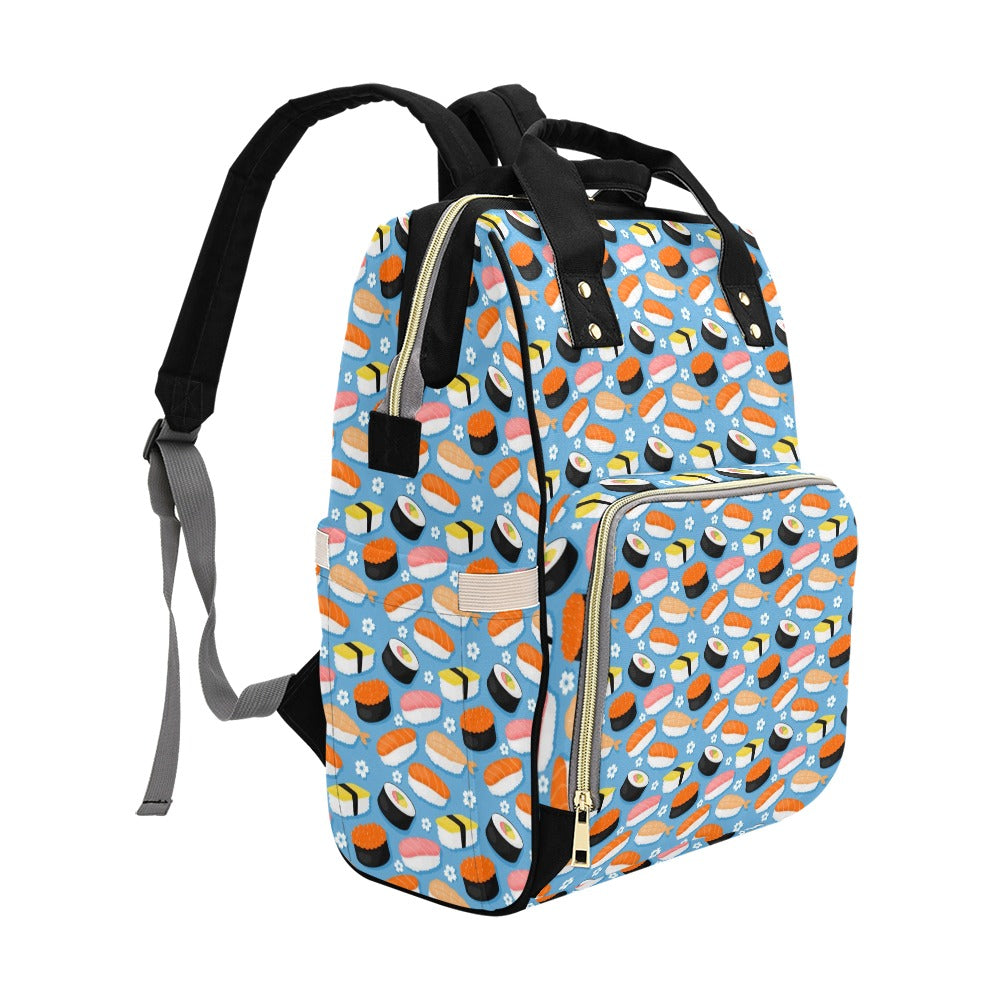Sushi Print Design LKS304 Diaper Bag Backpack