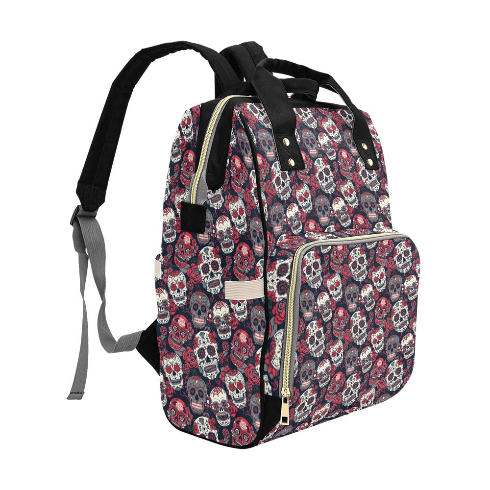 Sugar Skull Print Design LKS303 Diaper Bag Backpack