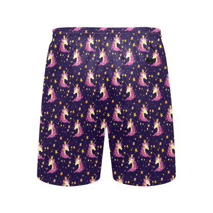 Unicorn Princess Star Sparkle Men's Swim Trunks Beach Shorts