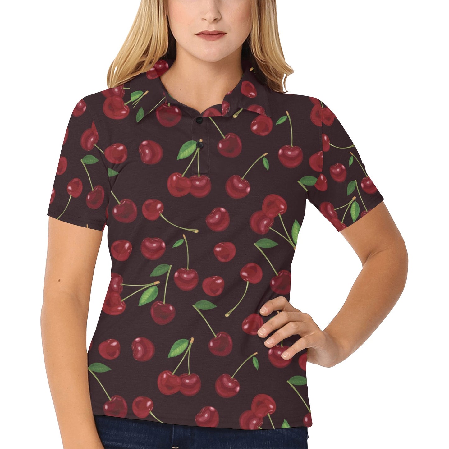 Cherry Fresh Pattern Women's Polo Shirt