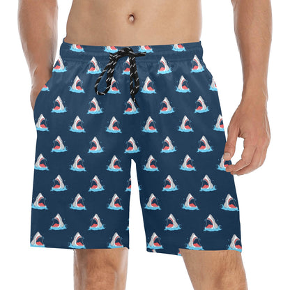 Shark Print Design LKS3010 Men's Swim Trunks Beach Shorts