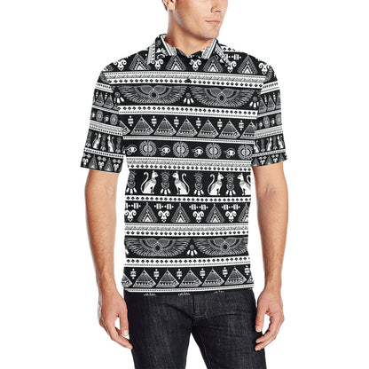 Tribal Pattern Print Design LKS305 Men Polo Shirt