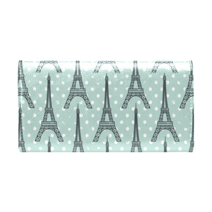 Eiffel Tower Polka Dot Print Women's Trifold Wallet