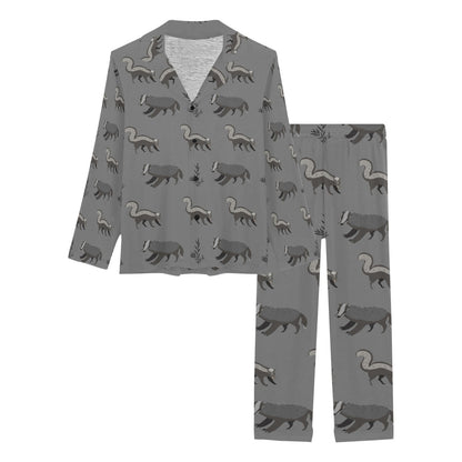 Skunk Print Design LKS301 Women's Long Pajama Set