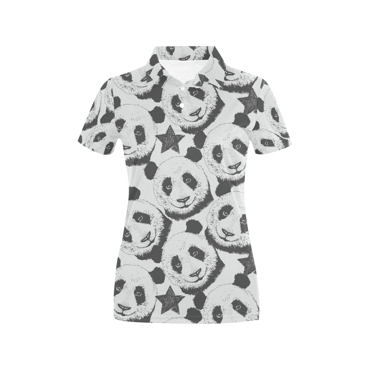 Panda Pattern Print Design A02 Women's Polo Shirt