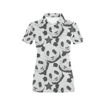 Panda Pattern Print Design A02 Women's Polo Shirt