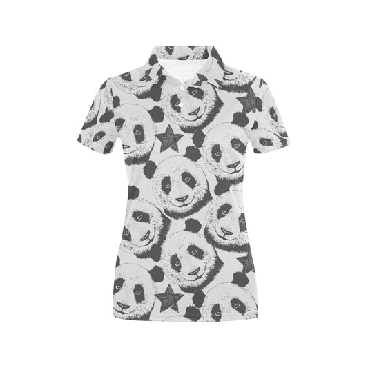 Panda Pattern Print Design A02 Women's Polo Shirt