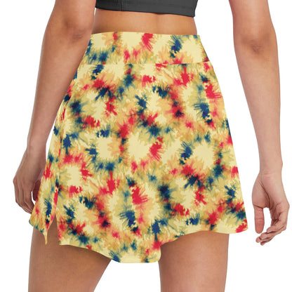 Tie Dye Print Design LKS302 17" Golf & Pickleball Skort with Pockets