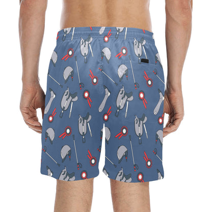 Equestrian Equipment Background Men's Swim Trunks Beach Shorts