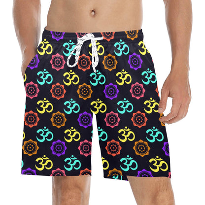 Chakra OM Print Pattern Men's Swim Trunks Beach Shorts