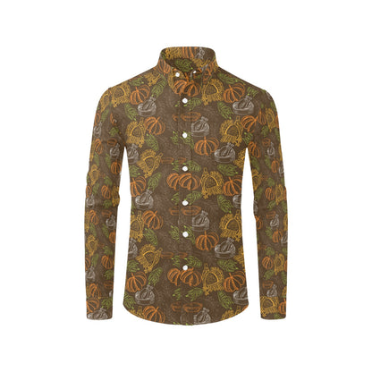 Thanksgiving Print Design LKS301 Men's Long Sleeve Dress Shirt