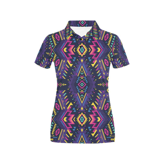 Aztec Pattern Print Design 07 Women's Polo Shirt