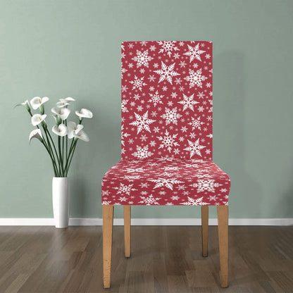 Snowflake Red Print Design LKS302 Dining Chair Slipcover